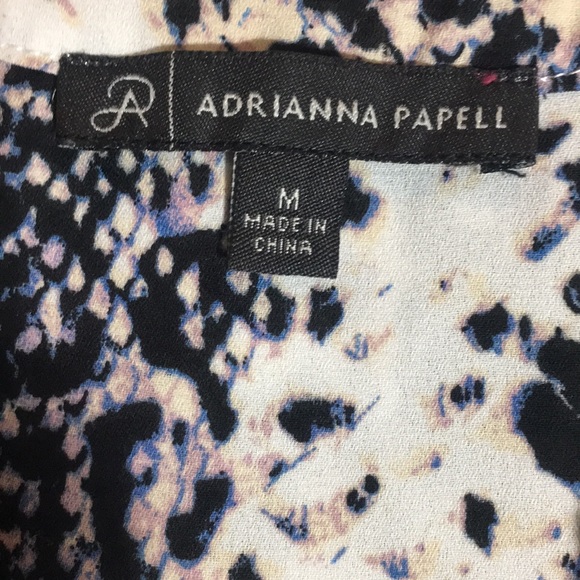 ADRIANNA PAPELL Animal Print Long Line Cool Comfy V-Neck Yoke Back Versatile - Picture 13 of 15